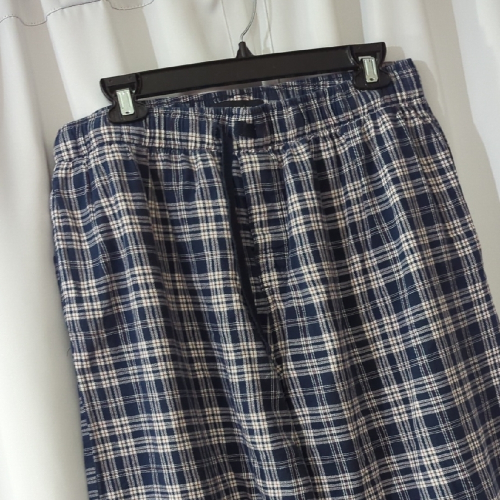 Men’s Blue Plaid Lounge / Casual Pants – Size XL | 100% Cotton - Picture 4 of 16